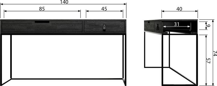 Actual product image Woood Silas (140 x 40 x 74 cm)