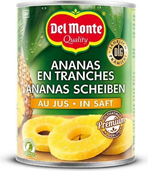 Produktbild Del Monte Ananasscheiben in Saft 350/565g (638 g)