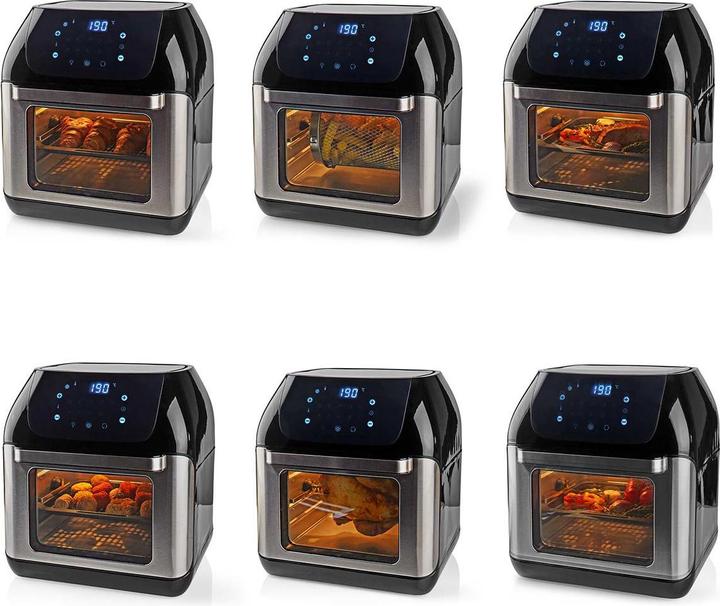 Actual product image Nedis Hot Air Fryer 12 l Timer: 60 min Digital Black (EU plug)