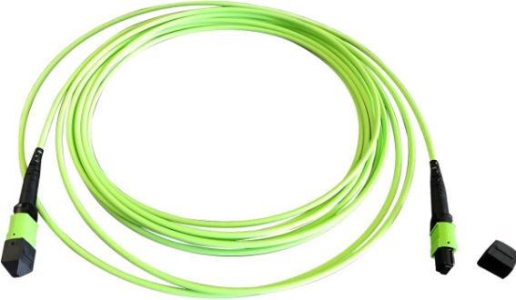Actual product image EFB Elektronik MTP¬-F/MTP¬-F 12-fibre matrix patch cable OM5, LSZH lime green, code B, 7.5m (MTPF12MTPFOM5-7.5) (7.50 m)