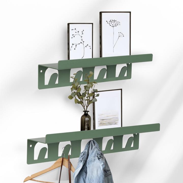 Actual product image Casa Pura Metal wall shelf with hooks