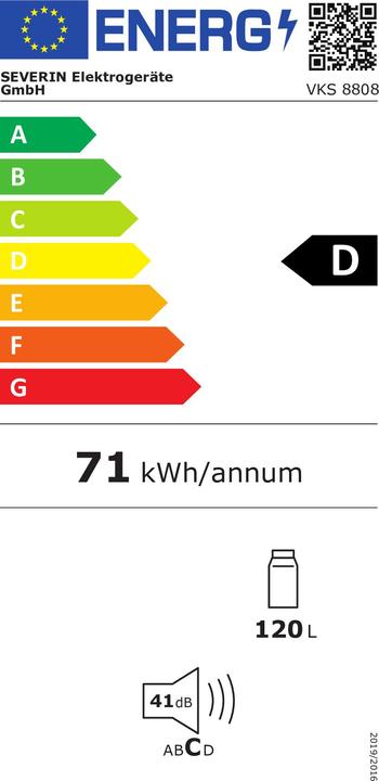 Energie-Label Severin VKS8808 (120 l)
