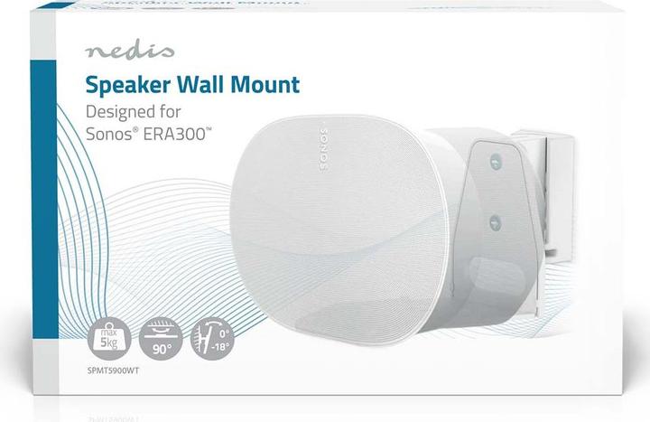 Actual product image Nedis Speaker holder - Compatible with: Sonos Era300 - wall - 5 kg - swivel/tilt - tiltable (1 pcs., Wall installation, Tiltable, Rotatable)