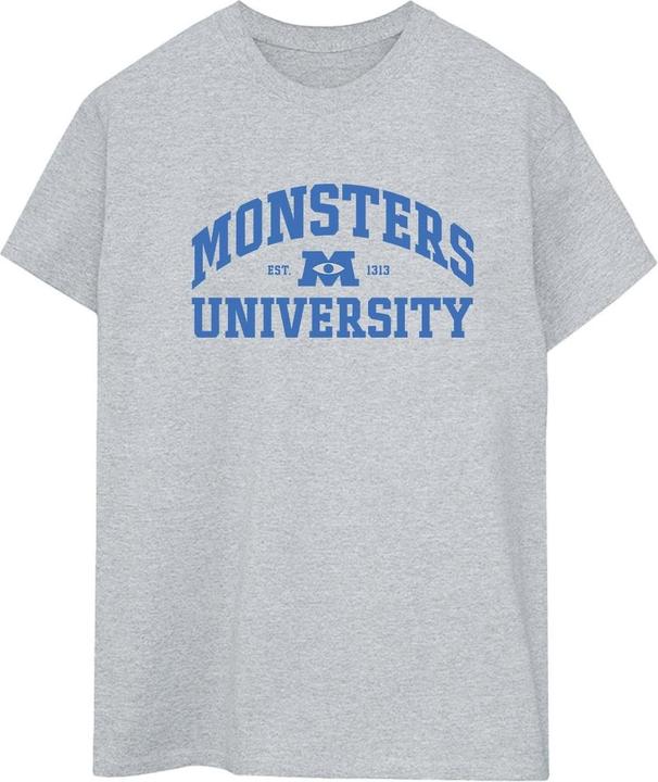 Actual product image Disney Womens/Ladies Monsters University Logo Cotton Boyfriend T-Shirt (5XL)