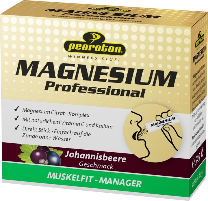 Peeroton Magnesium Professional Stick Johannisbeere (12 Stück, Pulver, 500 g)