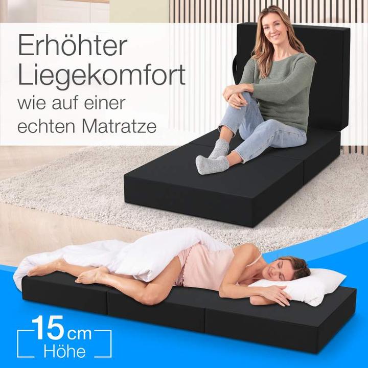 Image du produit Bestschlaf Klappmatratze, 3-teilige Faltmatratze, Reisebett, Gästematratze (75 x 195 cm, Noyau de mousse)