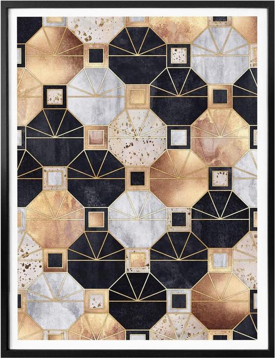 Produktbild Trenddeko Art Deco: Gold und Schwarz (80 x 100 cm)
