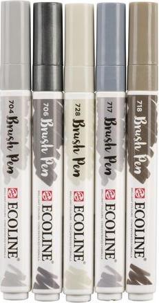 Actual product image Talens Ecoline Brush Pen (Multicoloured, White, 5 x)