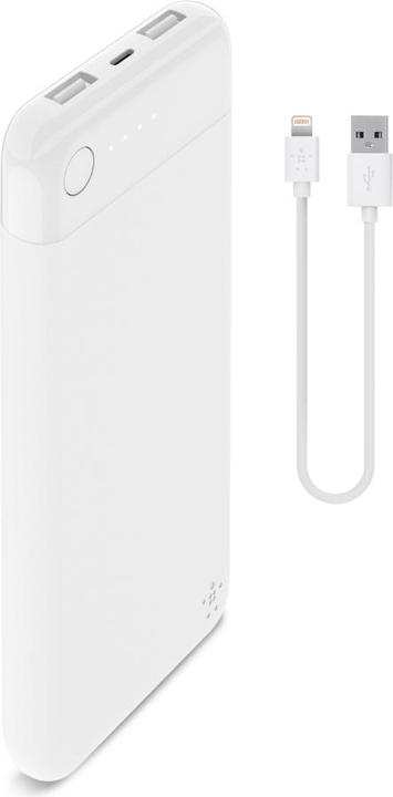 Belkin Boost Charge Power Bank 10K Light.Connector+ Kabel (10000 mAh, 12 W, 37 Wh)