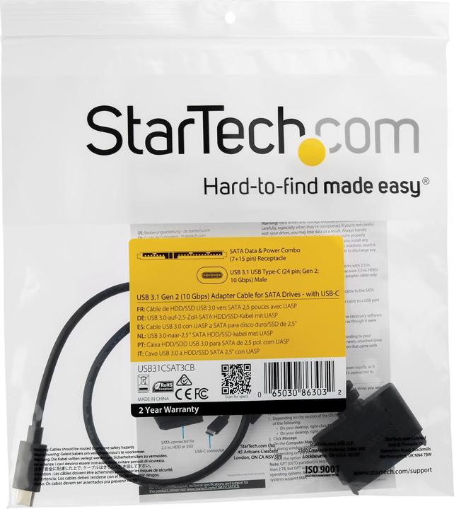 Actual product image StarTech USB-C to SATA adapter