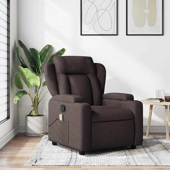 Immagine prodotto VidaXL Sedia da massaggio in tessuto marrone scuro,Colore: Marrone scuro,Materiale