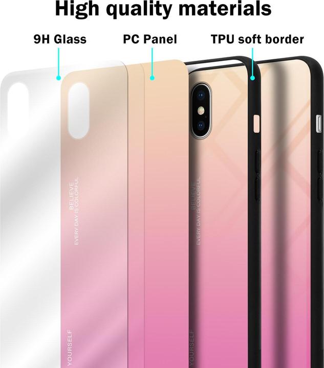 Productafbeelding Cadorabo TPU 2 kleuren glasdekking (Apple iPhone X)