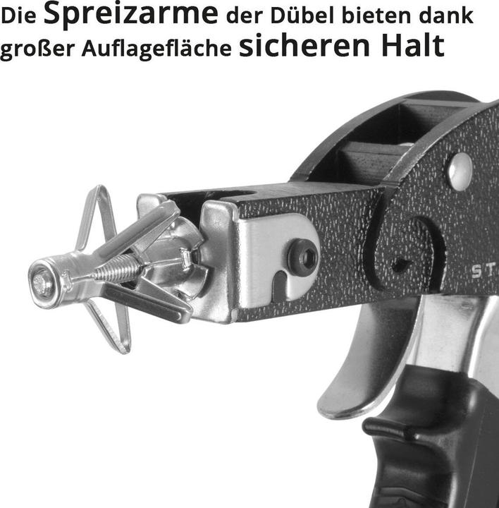 Produktbild Stahlwerk Hohlraumdübel-Zange im Set mit Metall-Hohlraumdübeln 72-teilig (72 Stk.)