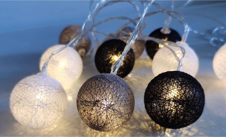 Actual product image Cepewa Lichterkette mit 10 Baumwoll-Lampions (3 m)