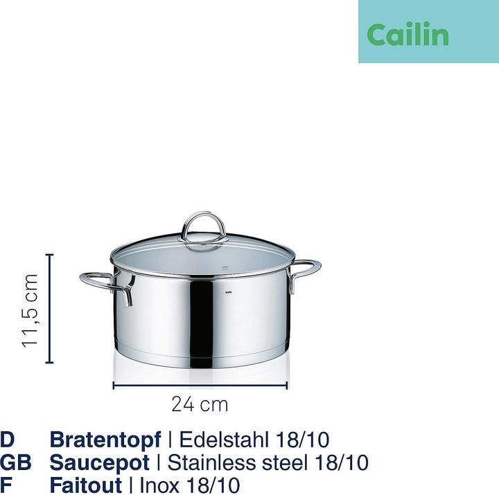 Produktbild Kela Cailin (24 cm, Bräter + Schmortopf, Edelstahl)