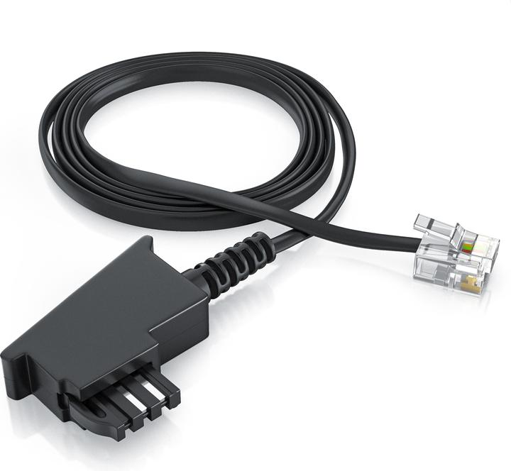 Produktbild CSL Telefonkabel Flach, TAE-F Stecker zu RJ11, Telefondose zu Telefon, Flachkabel, Fax, Anrufbeantworter