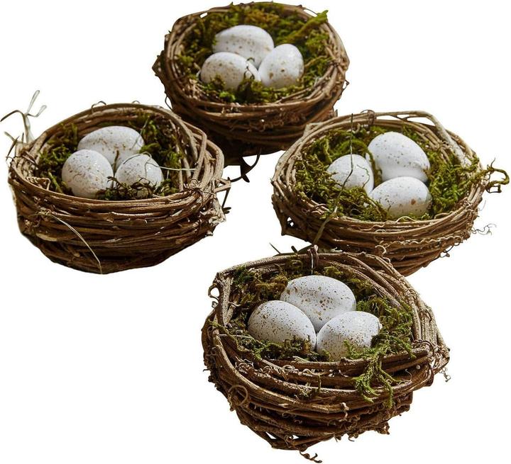 Immagine prodotto Loberon Nido con uova set di 4 Trista marrone/bianco