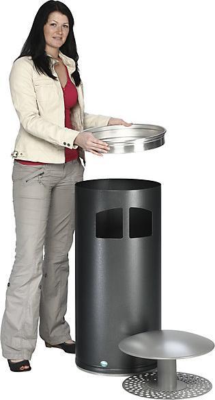Produktbild VAR Abfall/Ascher inklusive Inneneinsatz, Volumen 75 l, silber (75 l)