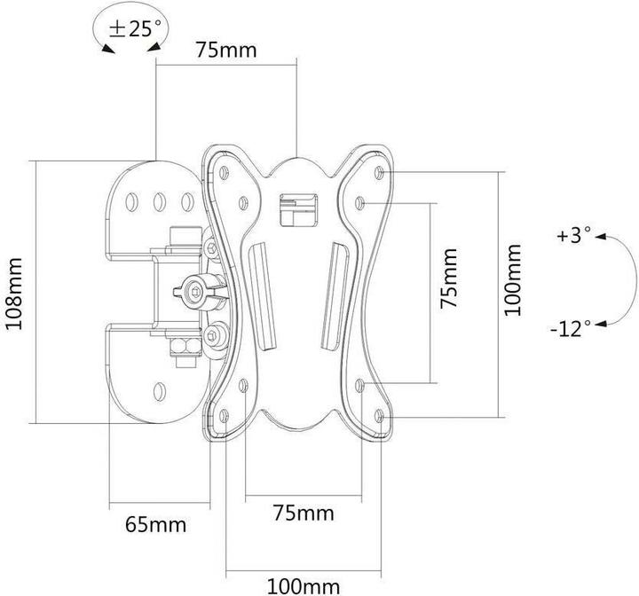 Actual product image PureMounts PM-FM10-100 (Wall, 24", 25 kg)