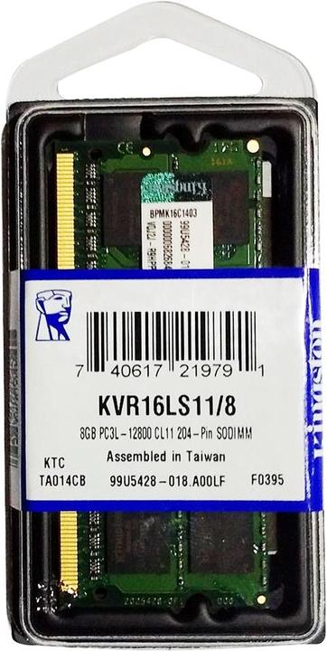 Produktbild Kingston ValueRAM (1 x 8GB, 1600 MHz, DDR3L-RAM, SO-DIMM)