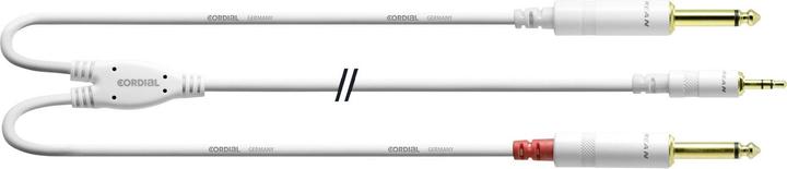 Produktbild Cordial 3.5 mm Klinkenstecker auf 2x 6.35 mm Klinkenstecker (0.90 m, 6.3mm Klinke (Jack), 3.5mm Klinke (AUX))