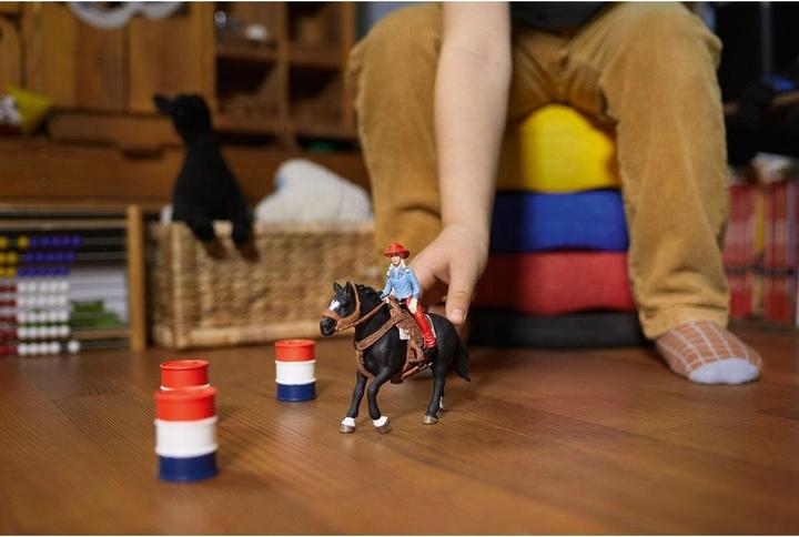 Actual product image Schleich Barrel racing with cowgirl