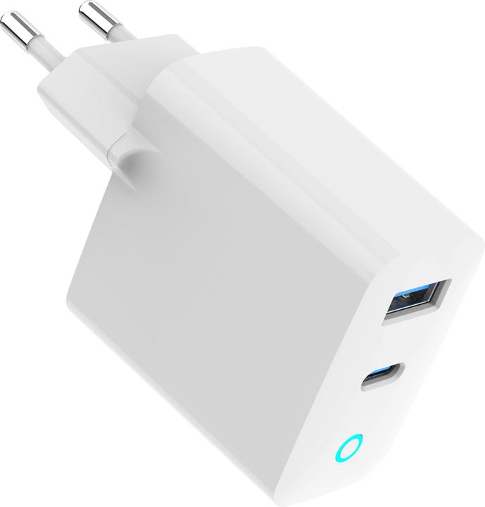 Actual product image Gembird Chargeur secteur - 1x USB-C + 1x USB-A 45W (Blanc) (45 W)