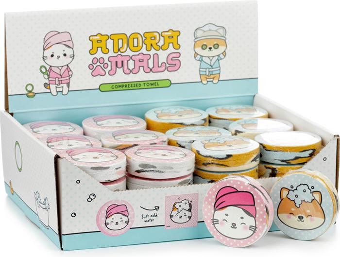Actual product image Puckator Adoramals Pets Compressed Travel Towel Washcloth