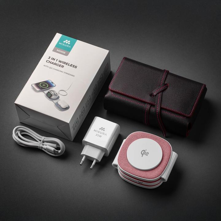 Immagine prodotto Misura MH06 Caricatore magnetico wireless pieghevole - ROSA (35 W)