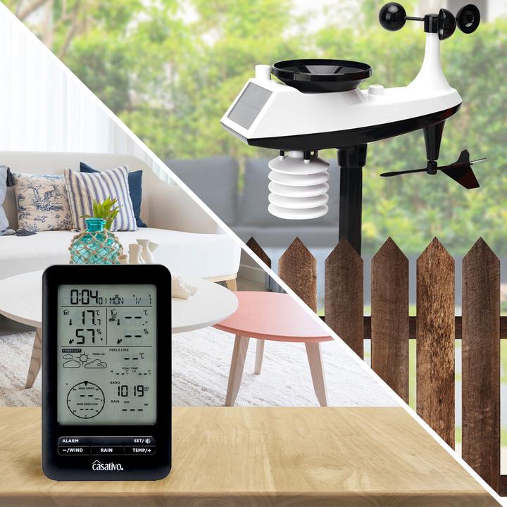 Produktbild Casativo Professionelle Funk-Wetterstation mit Aussensensor, Hygrometer und Wettervorschau