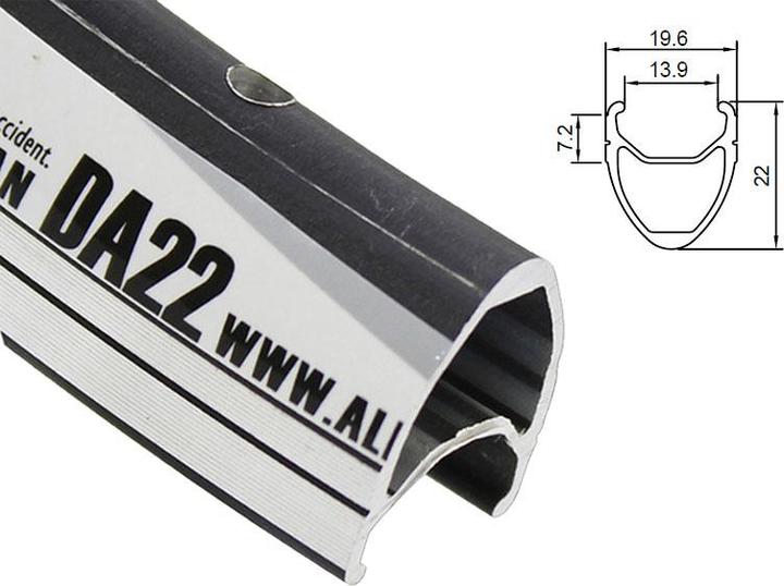 Immagine prodotto Alexrims ALX-DA2228S cerchio per bici da strada DA22 700x28 CNC Nero (771.65")