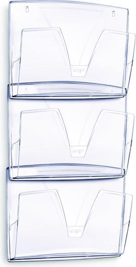 Cep Wandprospekthalter transparent DIN A4 3 Fächer (A4)