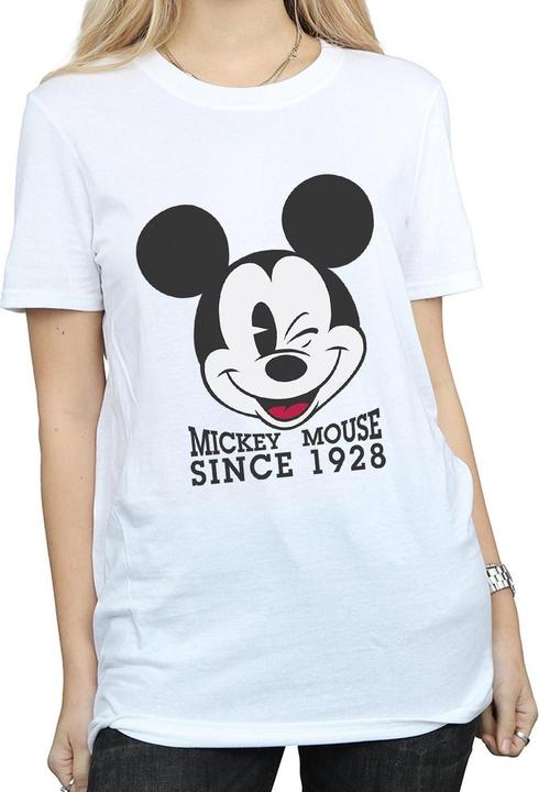 Actual product image Disney Womens/Ladies Mickey Mouse Since 1928 Cotton Boyfriend T-Shirt (3XL)