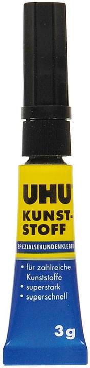 Image du produit UHU Colle spéciale seconde plastique, colle monocomposante transparente pour les plastiques, tube, 3 g (15 g)