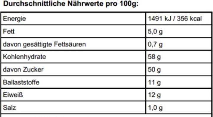 Valori nutrizionali e ingredienti Zimmerli Adaptogene Bacche di Goji (BIO) (1 Pezzo/i, 100 g)