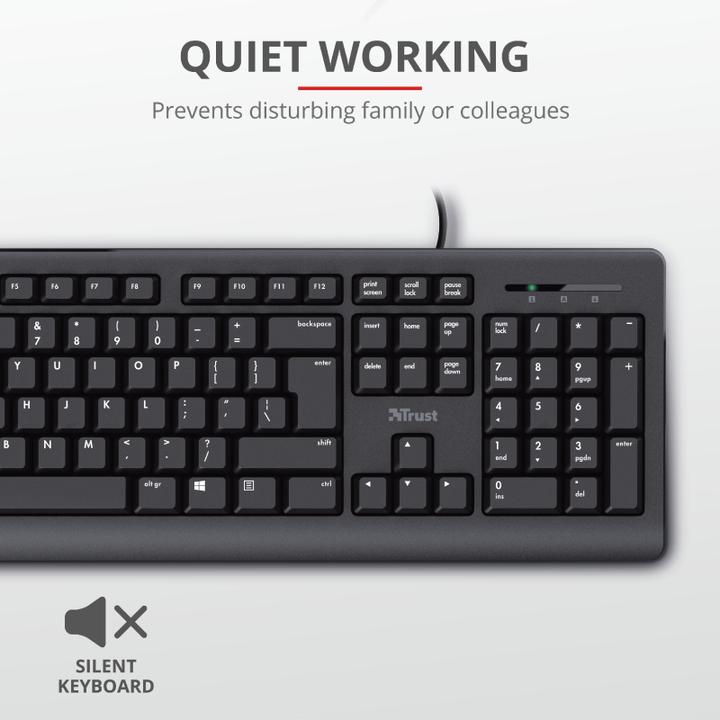 Produktbild Trust Primo Tastatur USB QWERTY US Englisch Schwarz (US, Kabelgebunden)