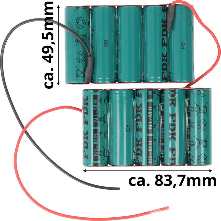 Immagine prodotto XCell La batteria della gru NiCd 2x 6V 1400mAh sostituisce il controllo locomotive Teledirigent 2464MX (6 V, 1400 mAh)