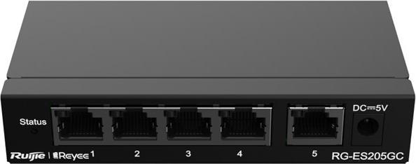 Actual product image Ruijie SWITCH REYEE RG-ES205GC 5-PORT 10/100 MBPS DESKTOP SWITCH (5 Ports)