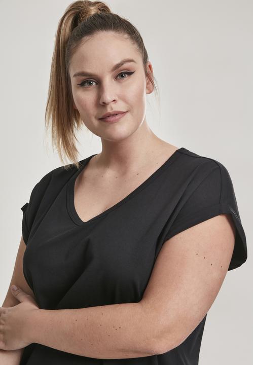 Produktbild Urban Classics Ladies Round V-Neck Extended Shoulder Tee (3XL)