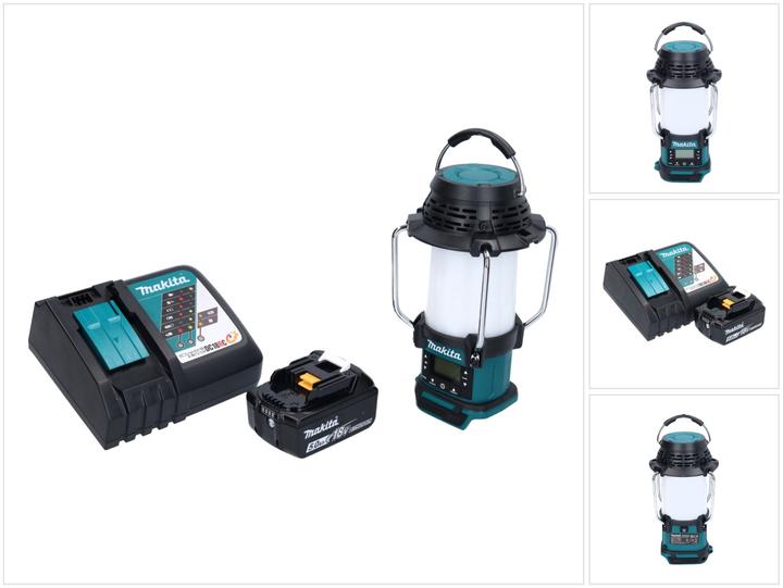 Image du produit Makita DMR 055 RT1 Radio sans fil FM 360° 18 V + 1x Batterie 5,0Ah + Chargeur (FM, AM)
