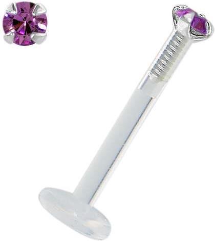 Produktbild Bijouteria Piercing für Lippe/Tragus (Bioplast, Silber 925, Swarovski Kristall)