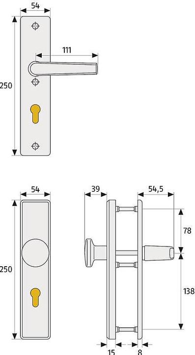 Actual product image Abus KLS114 F2 EK Door protection fitting WG, nickel silver