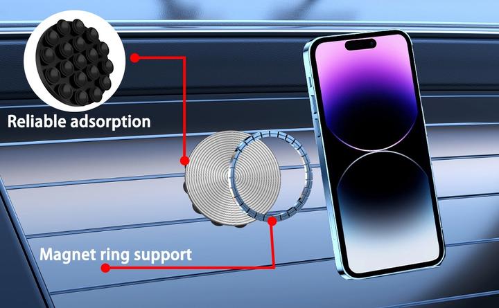 Produktbild PhoneLook MagSafe 360° Rotierender Silikon-Magnet-Patch mit Saugnapf für ung Weiss