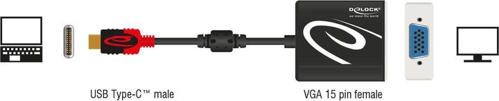 Produktbild Delock Monitoradapter USB Typ-C zu VGA (VGA, 20 cm)