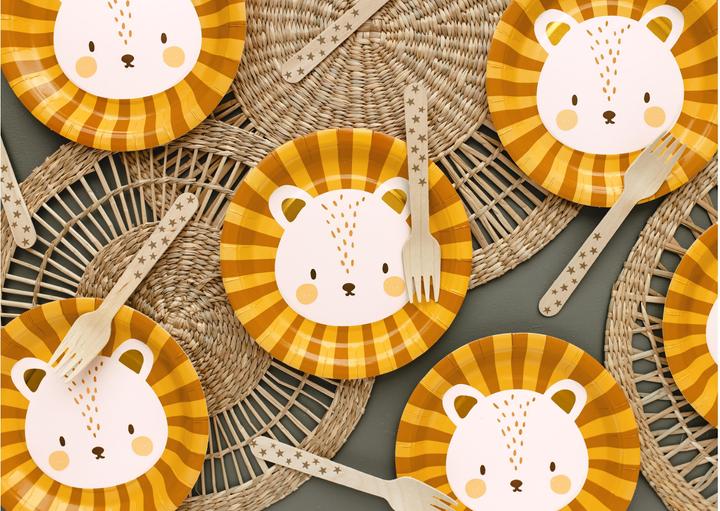 Image du produit Partydeco Assiette jetable Lion 18 cm, 6 pièces, jaune (6 x)