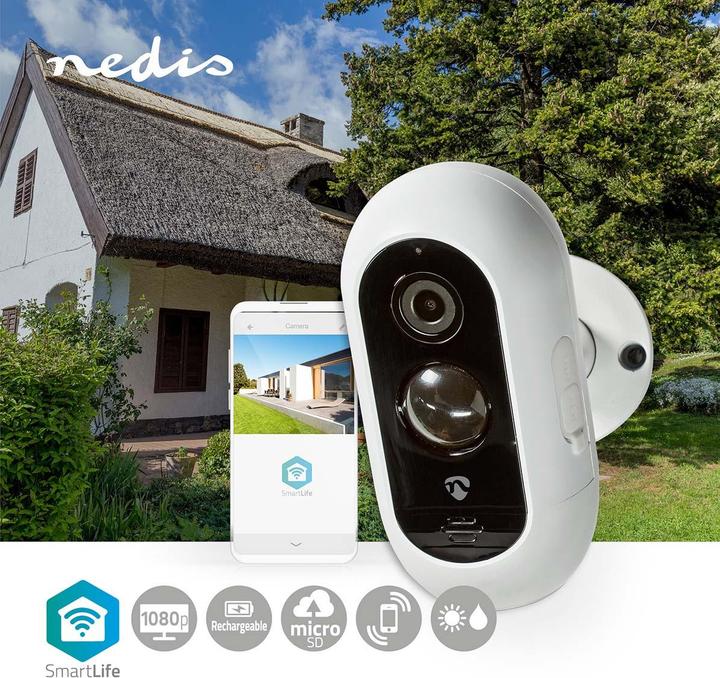 Actual product image Nedis SmartLife Outdoor Camera Wi-Fi 1920x1080 IP65 Max. Battery life: 6 months Cloud Storage ( (1920 x 1080 Pixels)