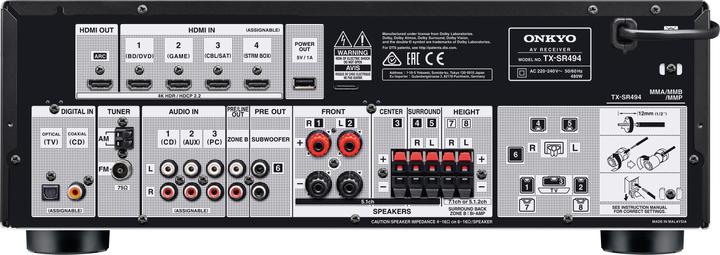 Produktbild Onkyo TX-SR494 (7.2 Kanal, AM, FM)