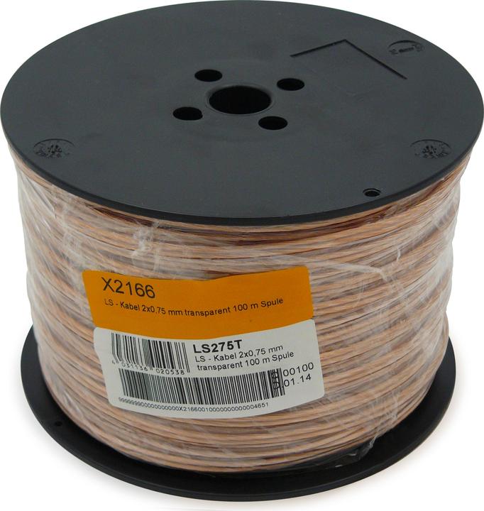 Image du produit Televes LS - Câble 2x0.75 mm transparent bobine de 100 m LS275T (Câble d'antenne)