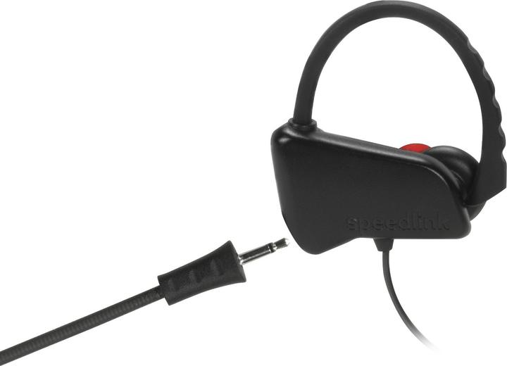 Actual product image Speedlink JUZAR Headset Ear-hook, In-ear connector Black, Red (Cable)