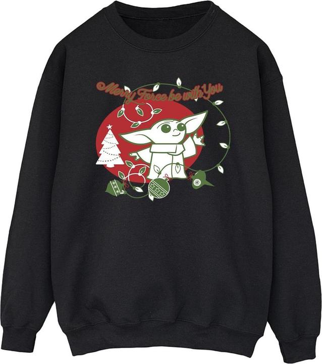 Actual product image Star Wars Mens Baby Yoda Force Be With You Sweatshirt (XXL)